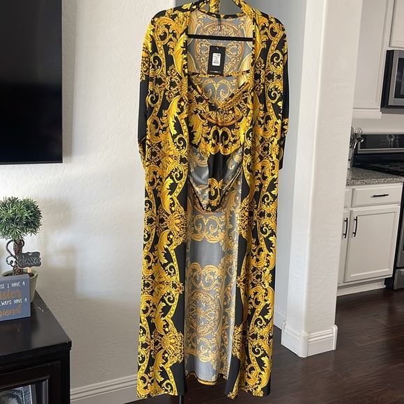 FASHION NOVA ROYALTY SUNSUIT SET Style FN 30537 Black & Gold Sz M New with tags - Picture 4 of 17